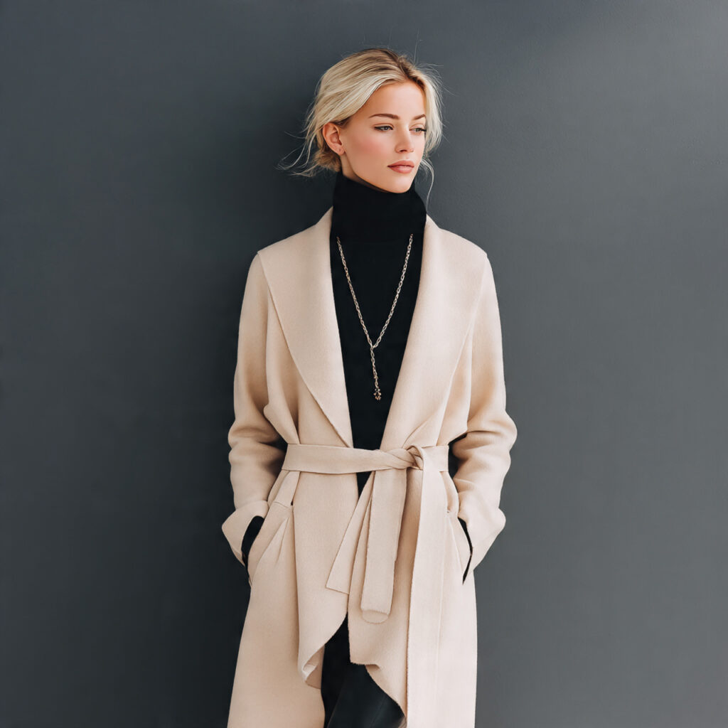 Minimalist Cashmere Wrap Coats