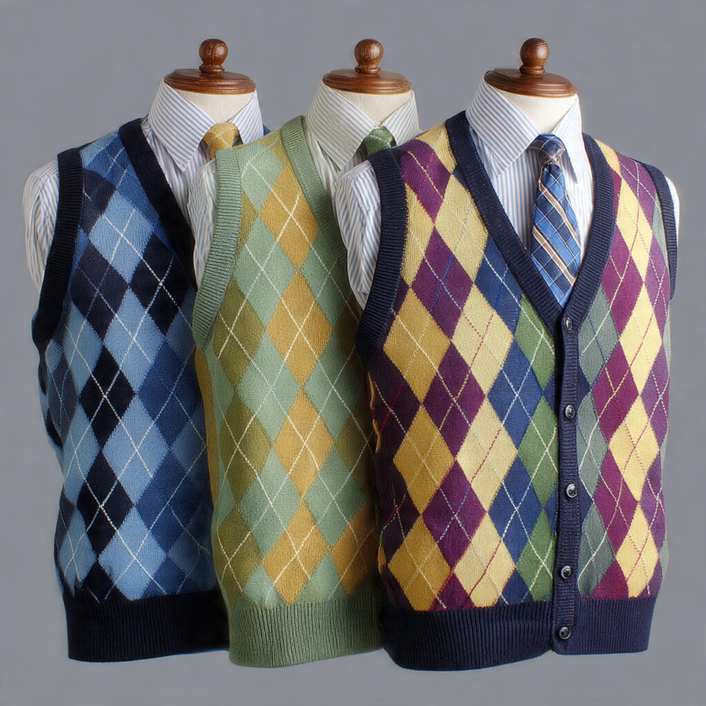 Argyle Patterned Vests