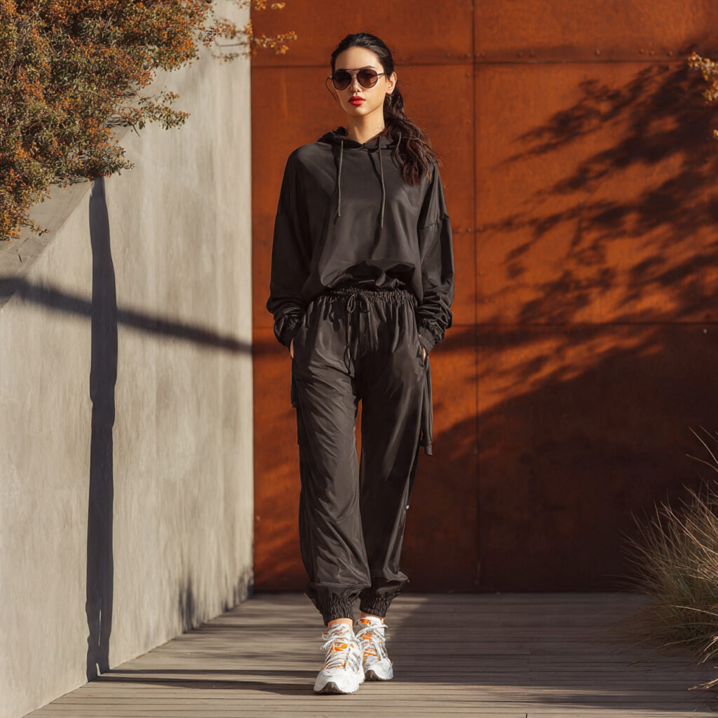 Athleisure Set with Longline Hoodie