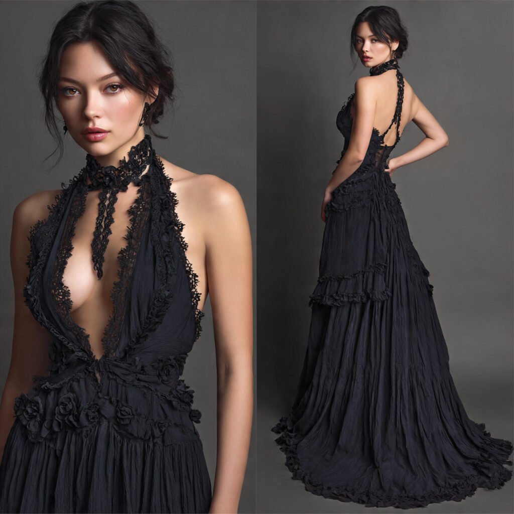 Bohemian Noir Maxi Dresses