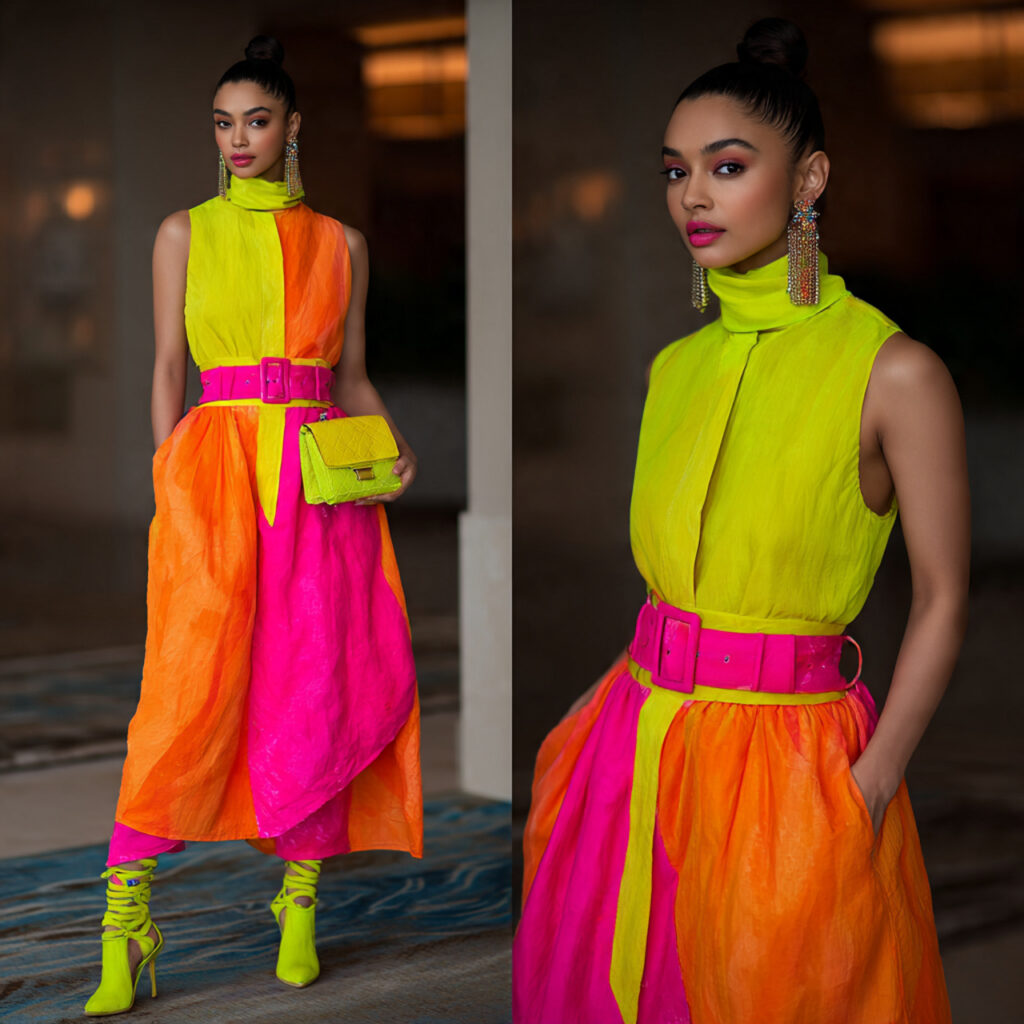 Bold Neon Pop Party Wear