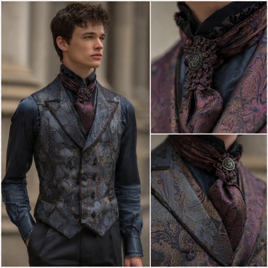 Brocade Waistcoats and Ruffled Ascot Ties