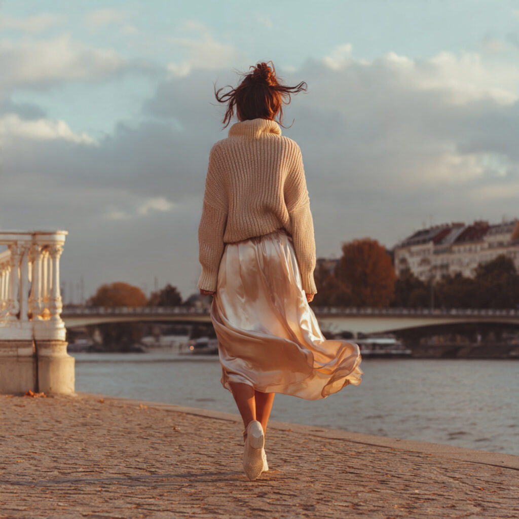 22 Best European Fall Outfits Ideas for a Sophisticated Wardrobe 4 Chunky Turtleneck Sweaters and Silk Slip Skirts