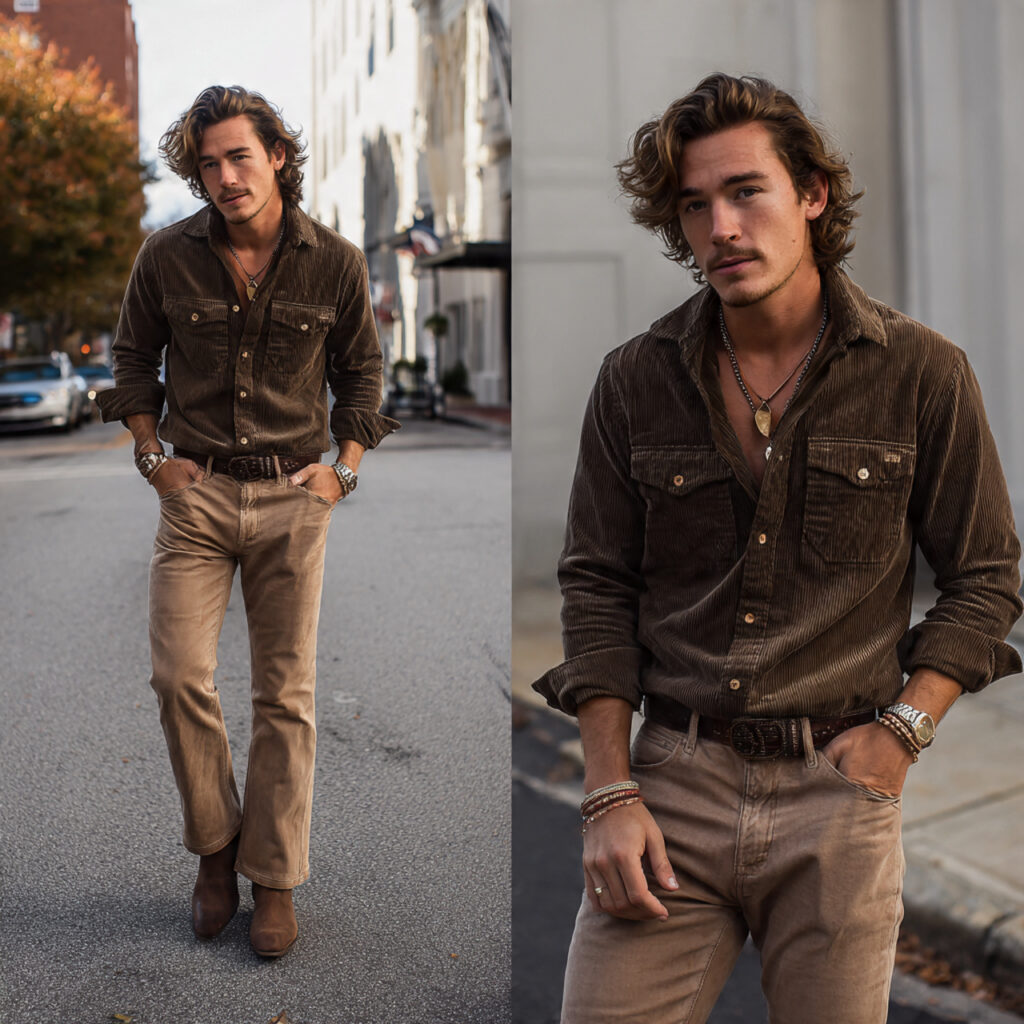 Corduroy Button Downs and Bootcut Trousers