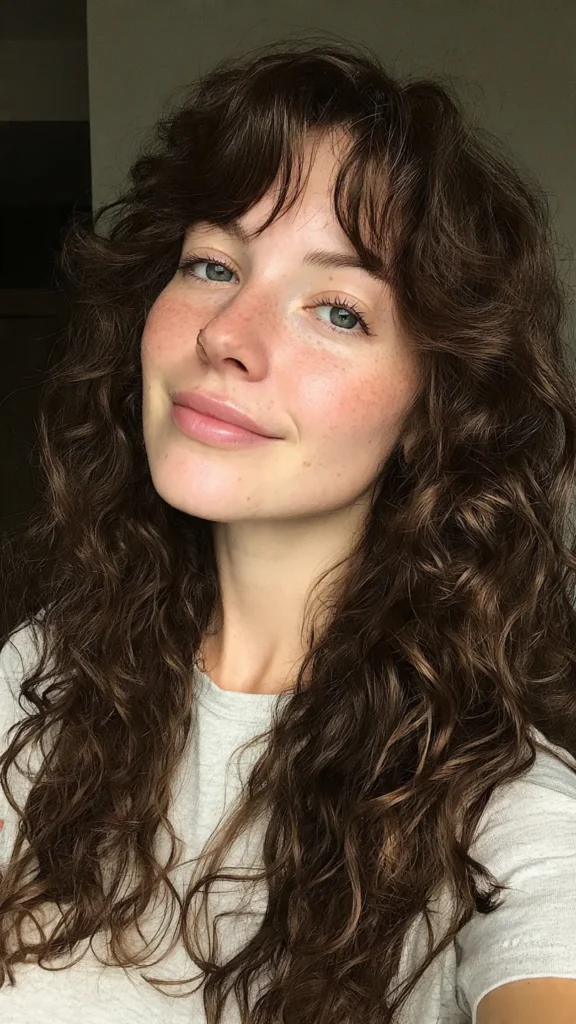 Curtain Bangs with Curls