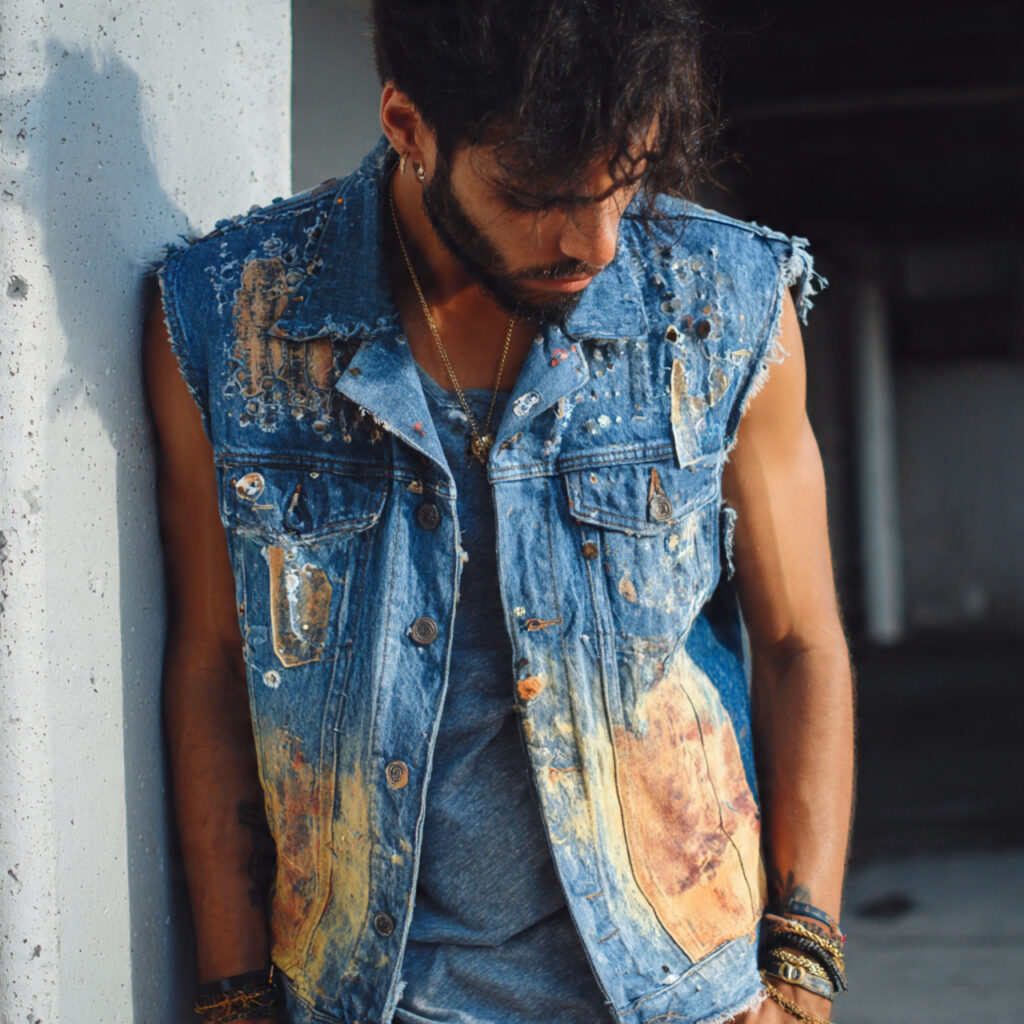 DIY Bleached Denim Vests with Patches