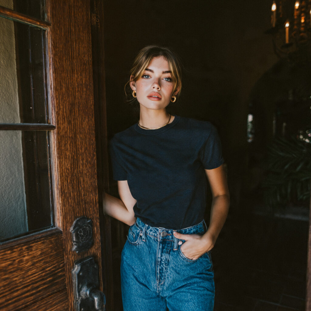 Dark Wash Straight Leg Denim