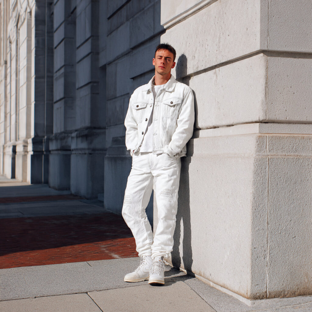 Denim On Denim White Streetwear