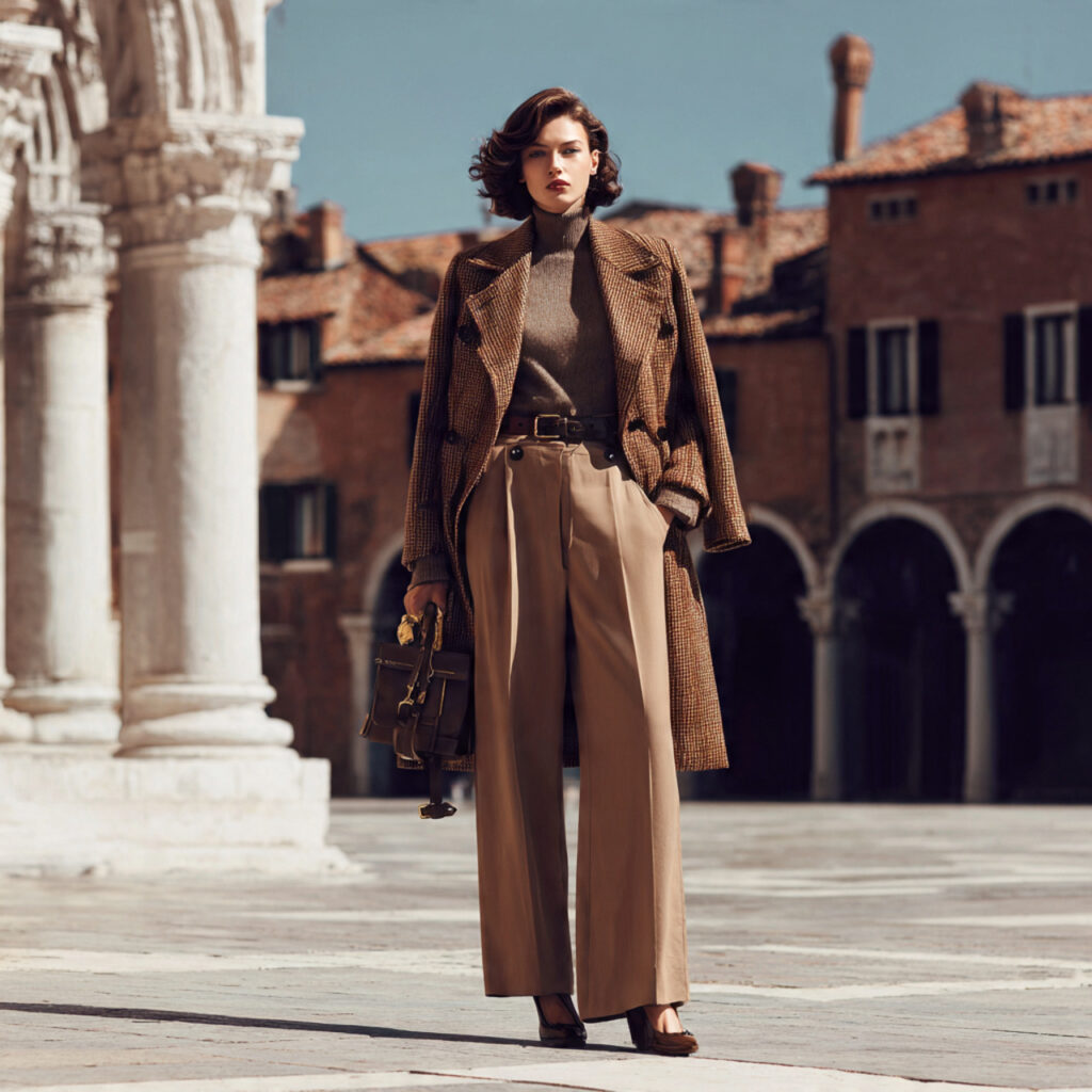 22 Best European Fall Outfits Ideas for a Sophisticated Wardrobe 10 Double Breasted Peacoats with Wide Leg Slacks