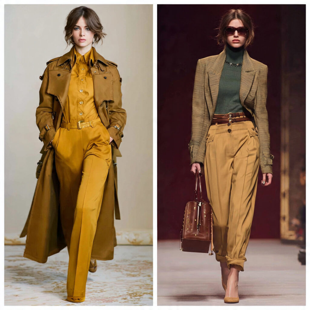 Earth Toned Trench Coats and Tailored Separates