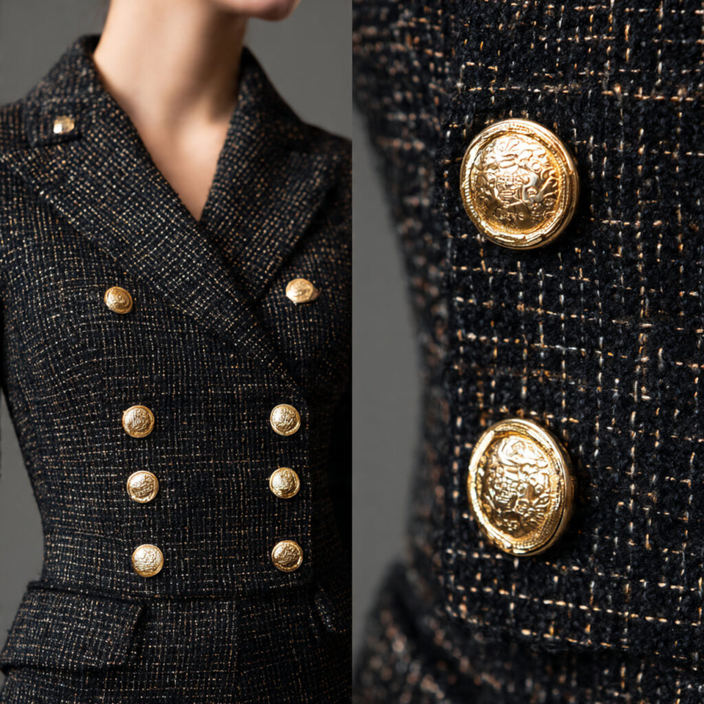 Gold Button Detail Outerwear