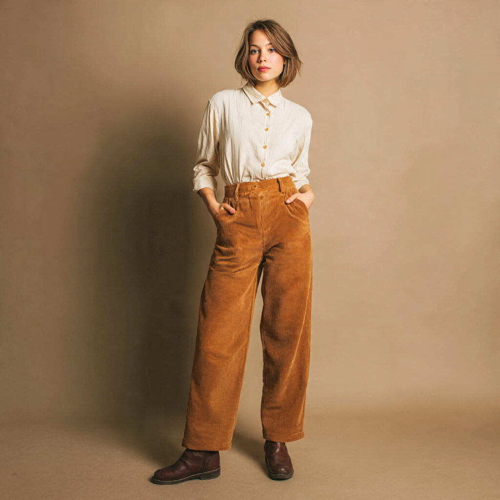 High Waisted Corduroy Trousers