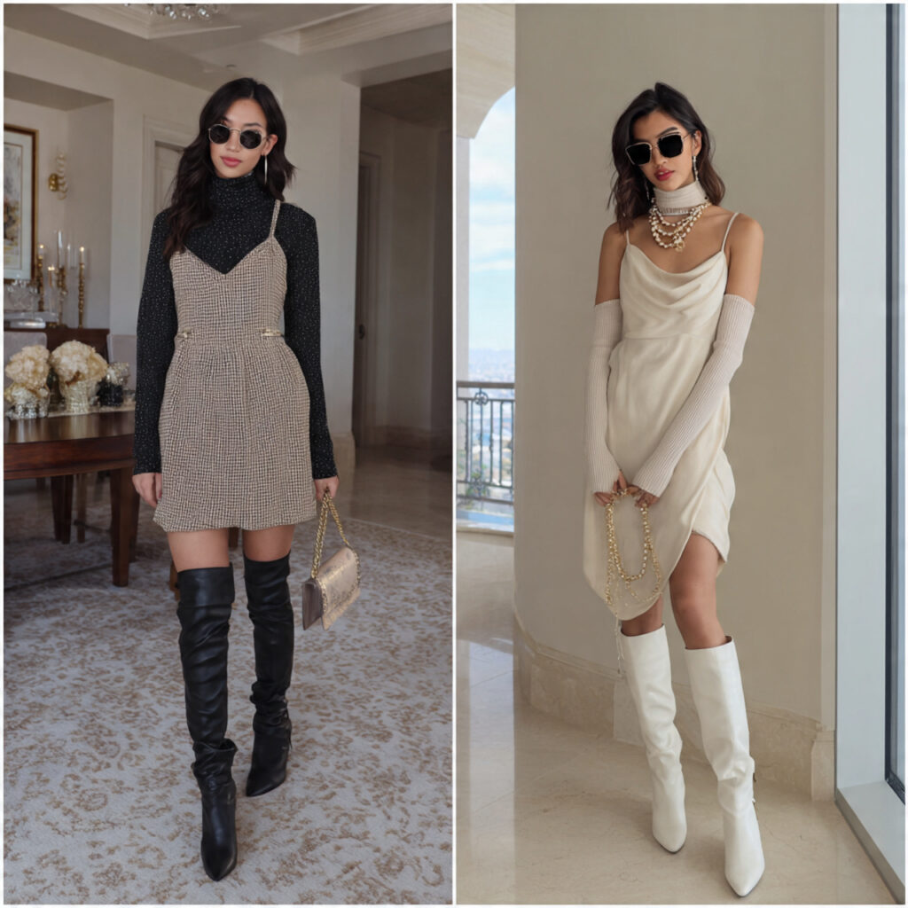 Layered Turtlenecks and Slip Dresses