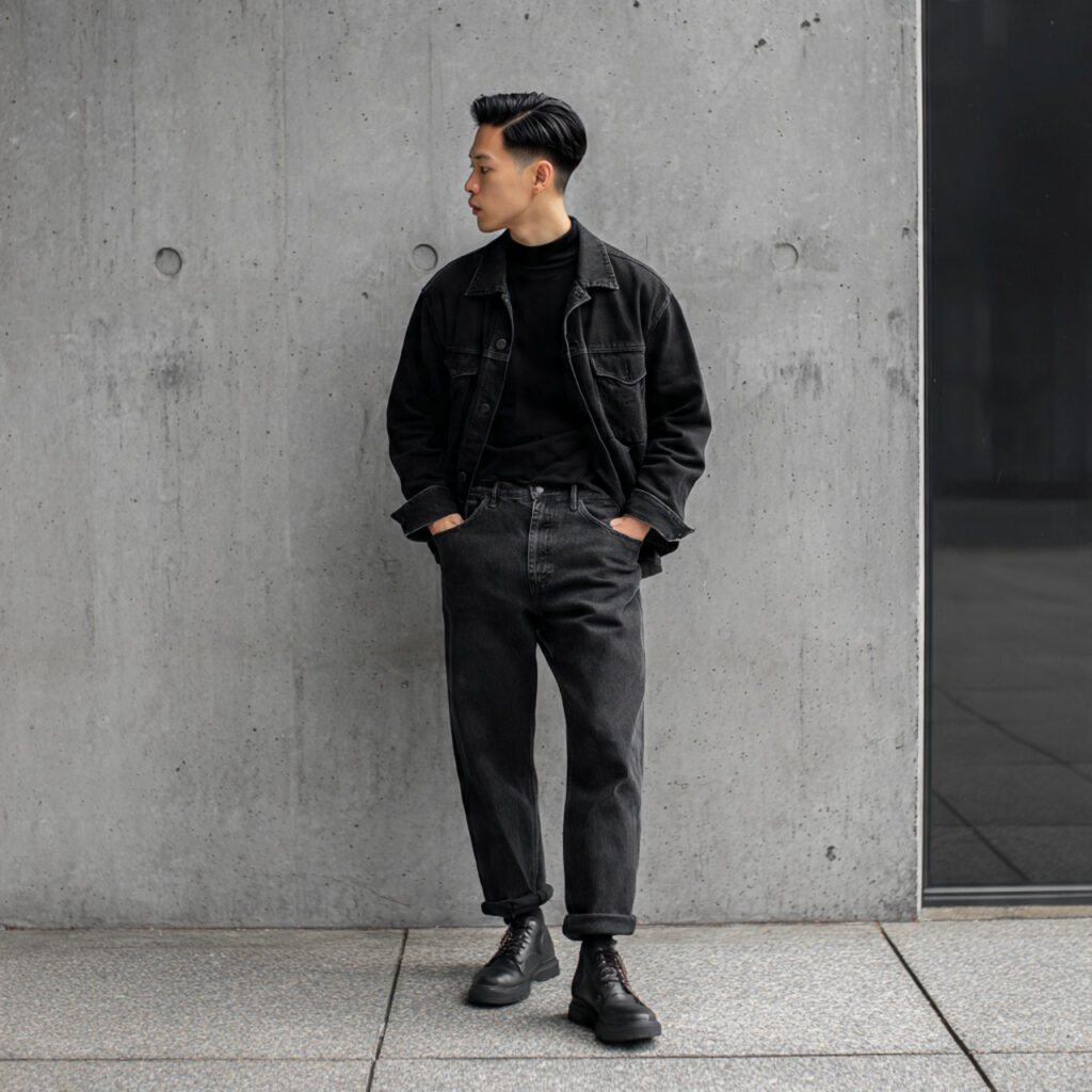 Minimalist Black Denim Coordination