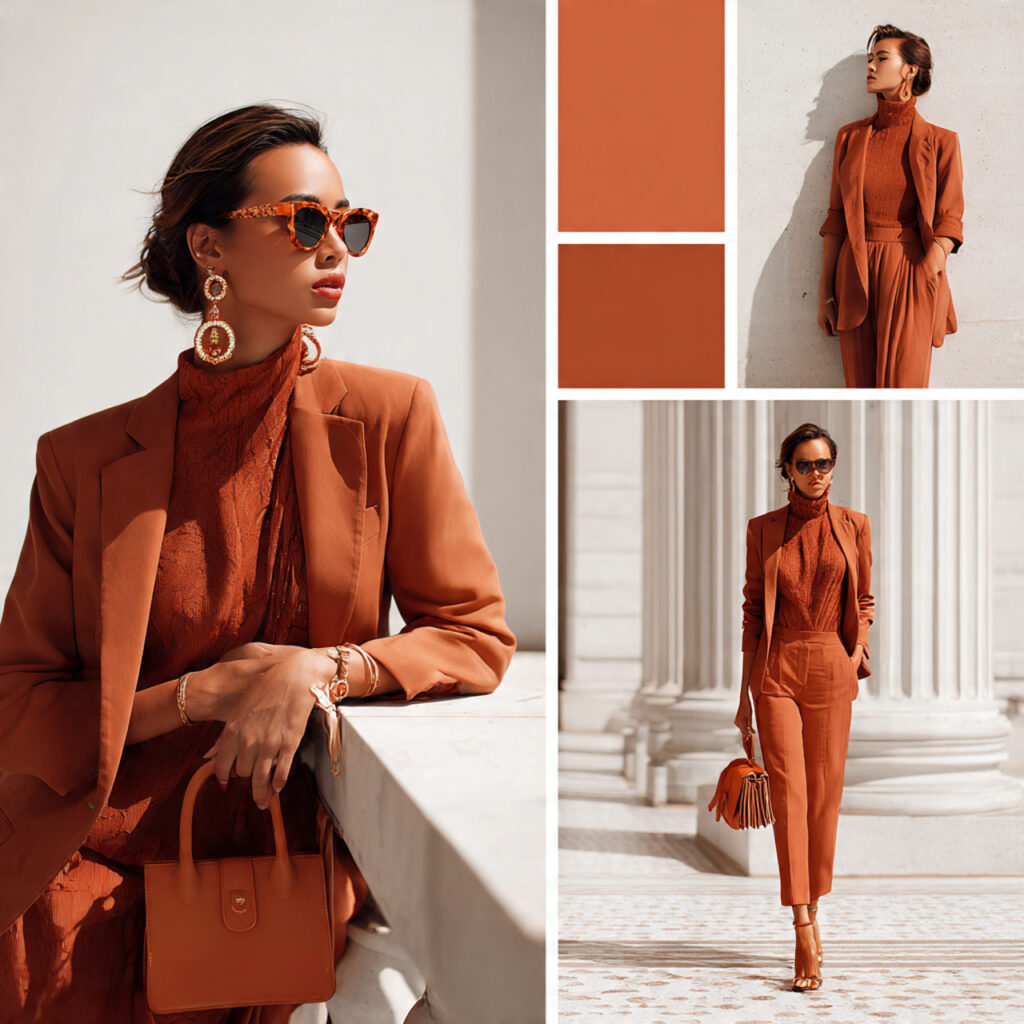 Monochromatic Matching Set in Terracotta Tones