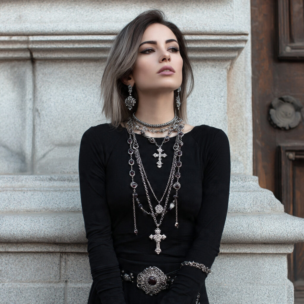Ornate Silver Cross Jewelry and Rosaries