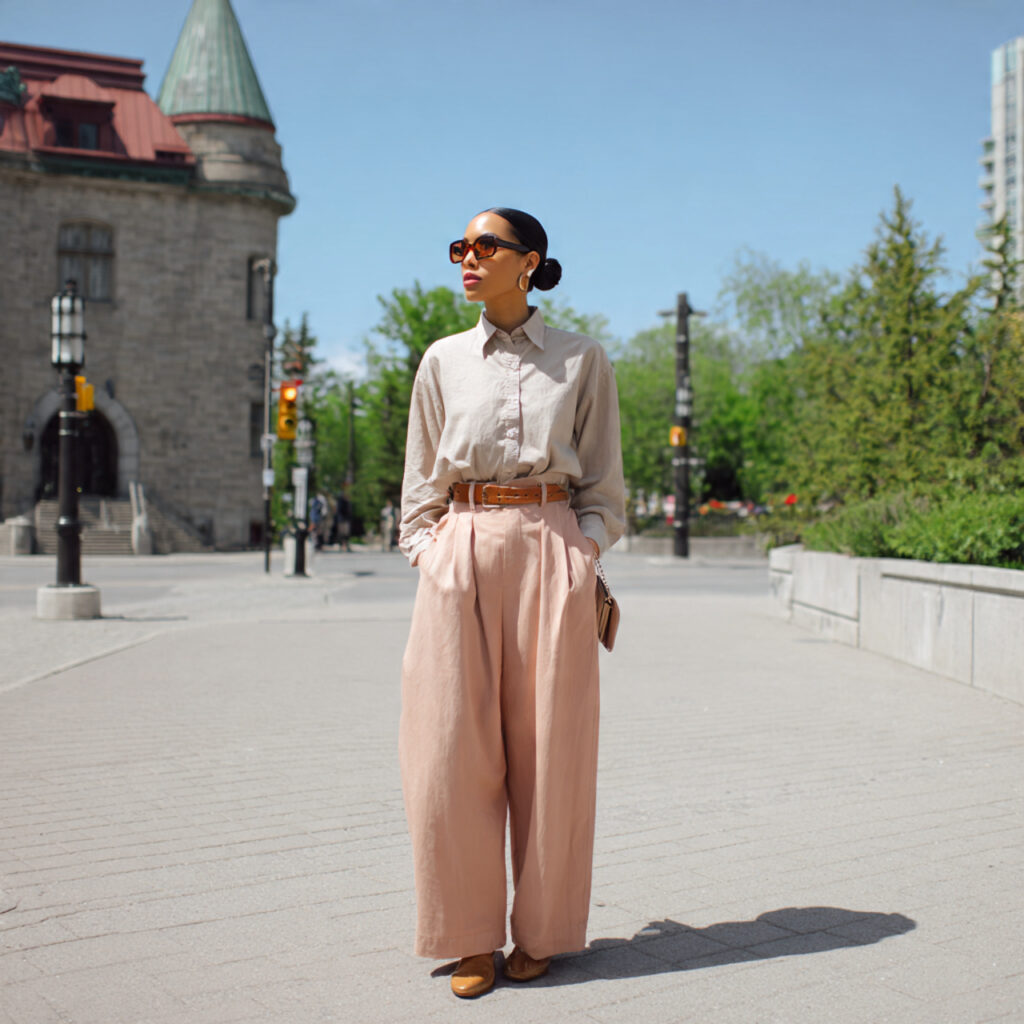 Oversized Button Down and Wide Leg Trousers