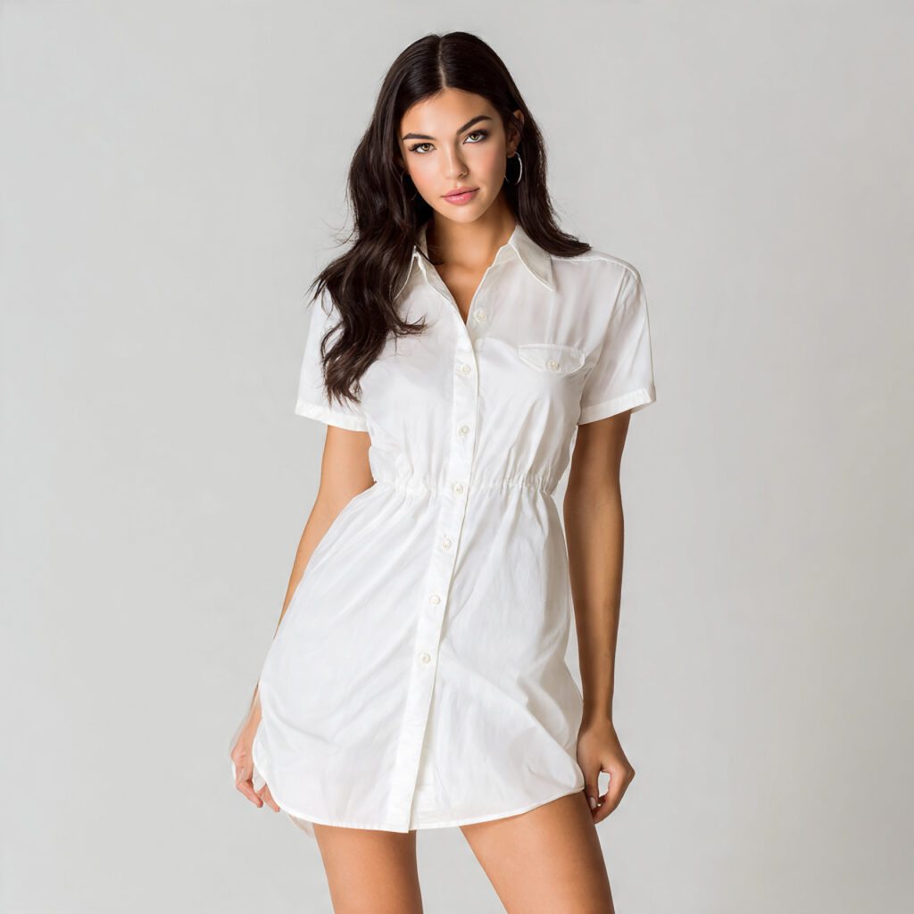 Oversized Button Up Shirt Dress