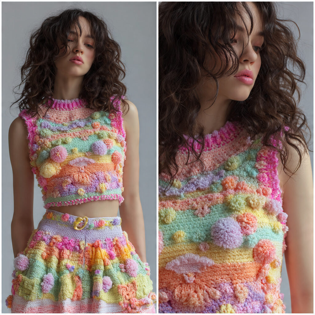 Pastel Dreamscape Crochet Tops