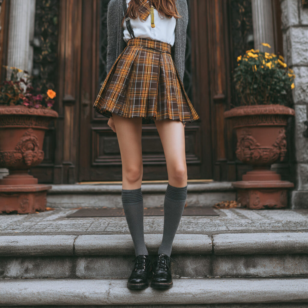 Plaid Pleated Mini Skirts