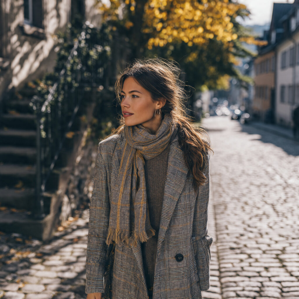 22 Best European Fall Outfits Ideas for a Sophisticated Wardrobe 6 Plaid Wool Coats and Cashmere Scarves