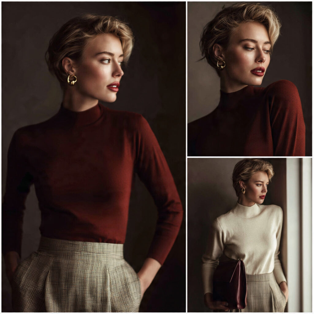 Polished Mock Neck Silhouettes