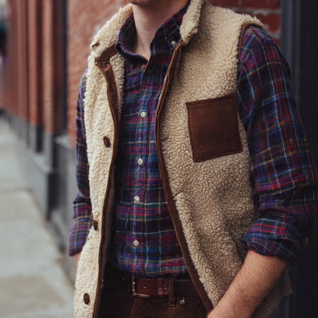 Shearling Lined Vests and Plaid Shirts