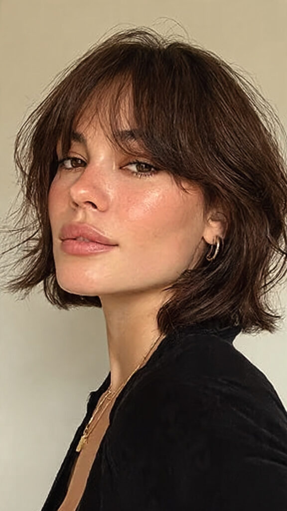 Short Hair with Curtain Bangs