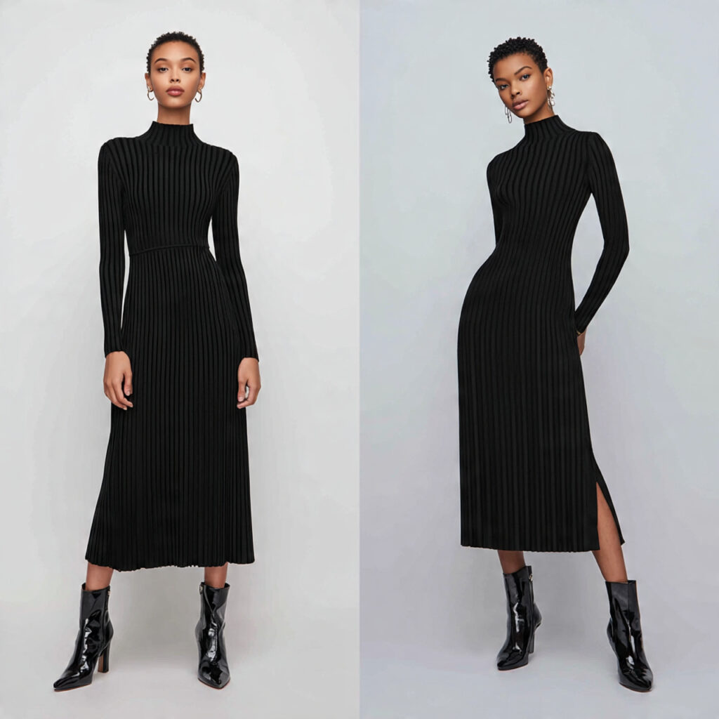 22 Trendy Back to School Outfits Highschool Black Looks 7 Sleek Ribbed Knit Dresses