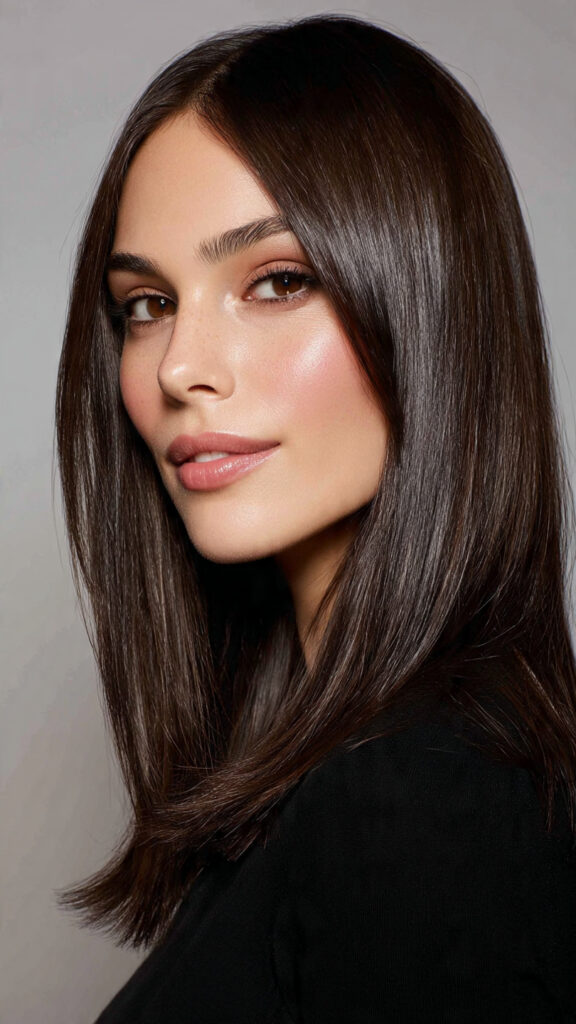 Sleek Straight with a Middle Part 1