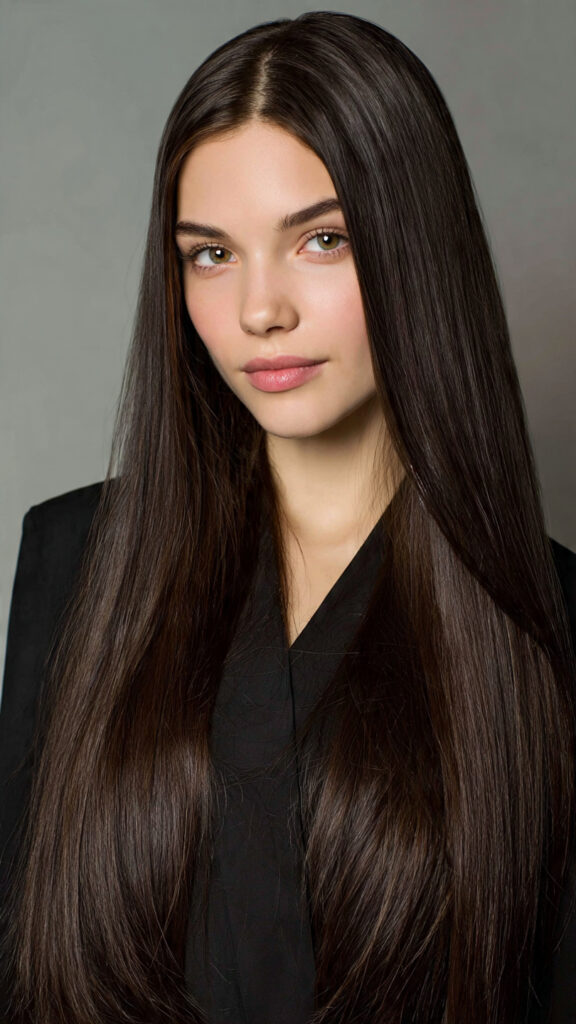 Sleek Straight with a Middle Part