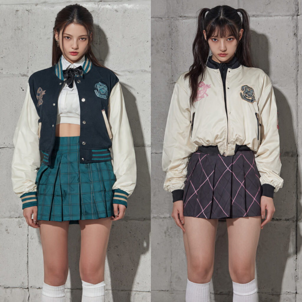 Varsity Jackets with Micro Mini Skirts