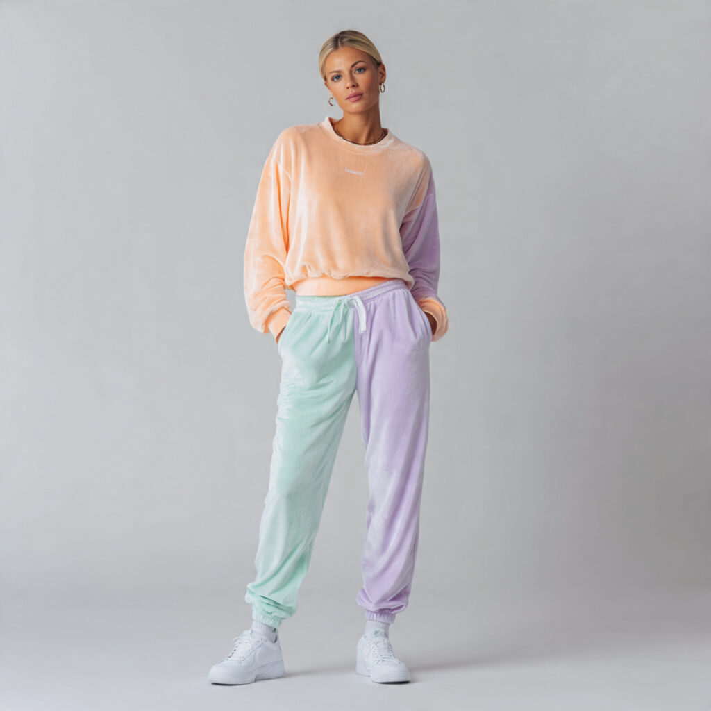 Velour Tracksuits in Pastel Hues