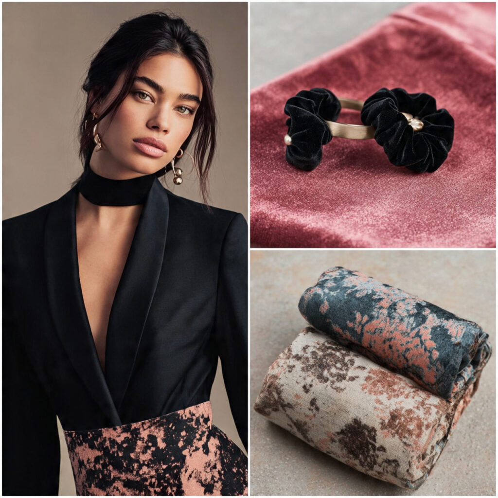 22 Best Fall Transition Outfits Ideas for Effortless Summer-to-Autumn Style 21 Velvet Accessories with Cotton Basics