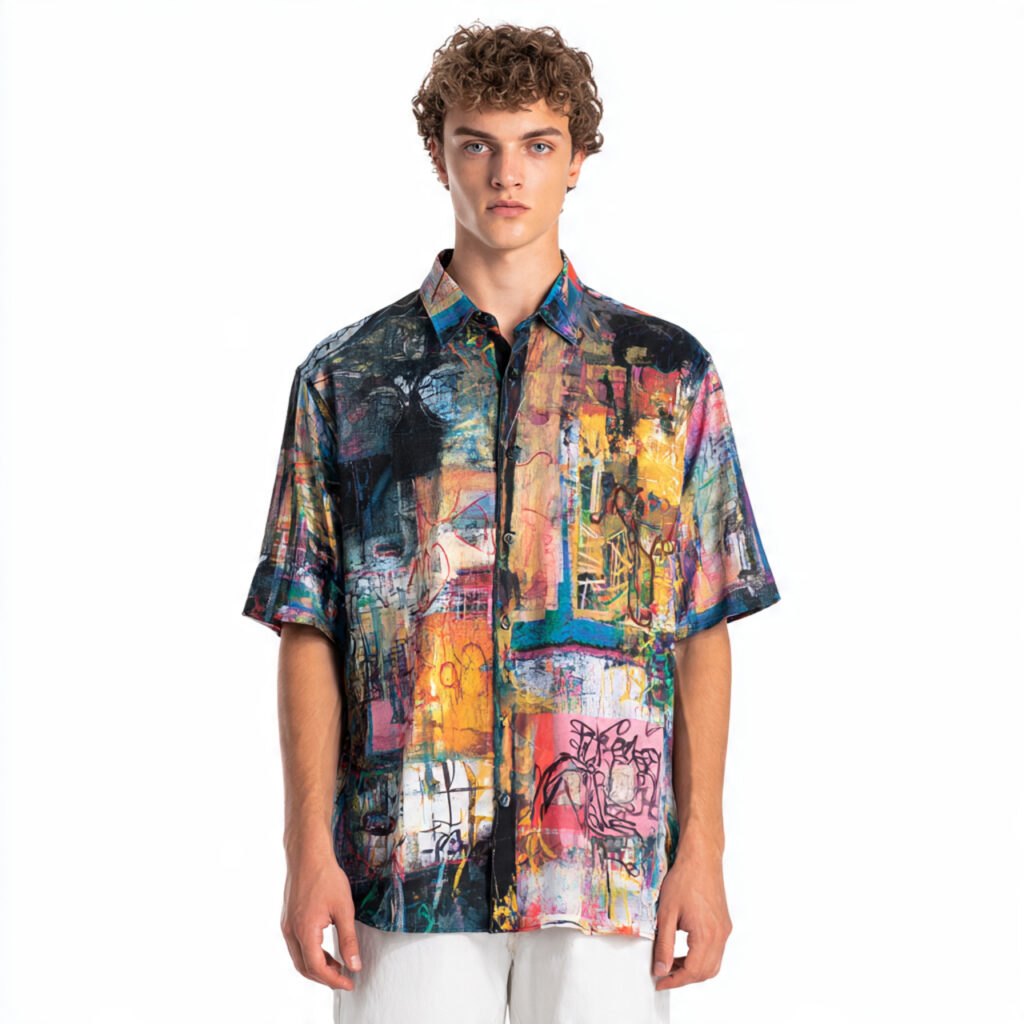 Artsy Over-Sized Button Down Shirt