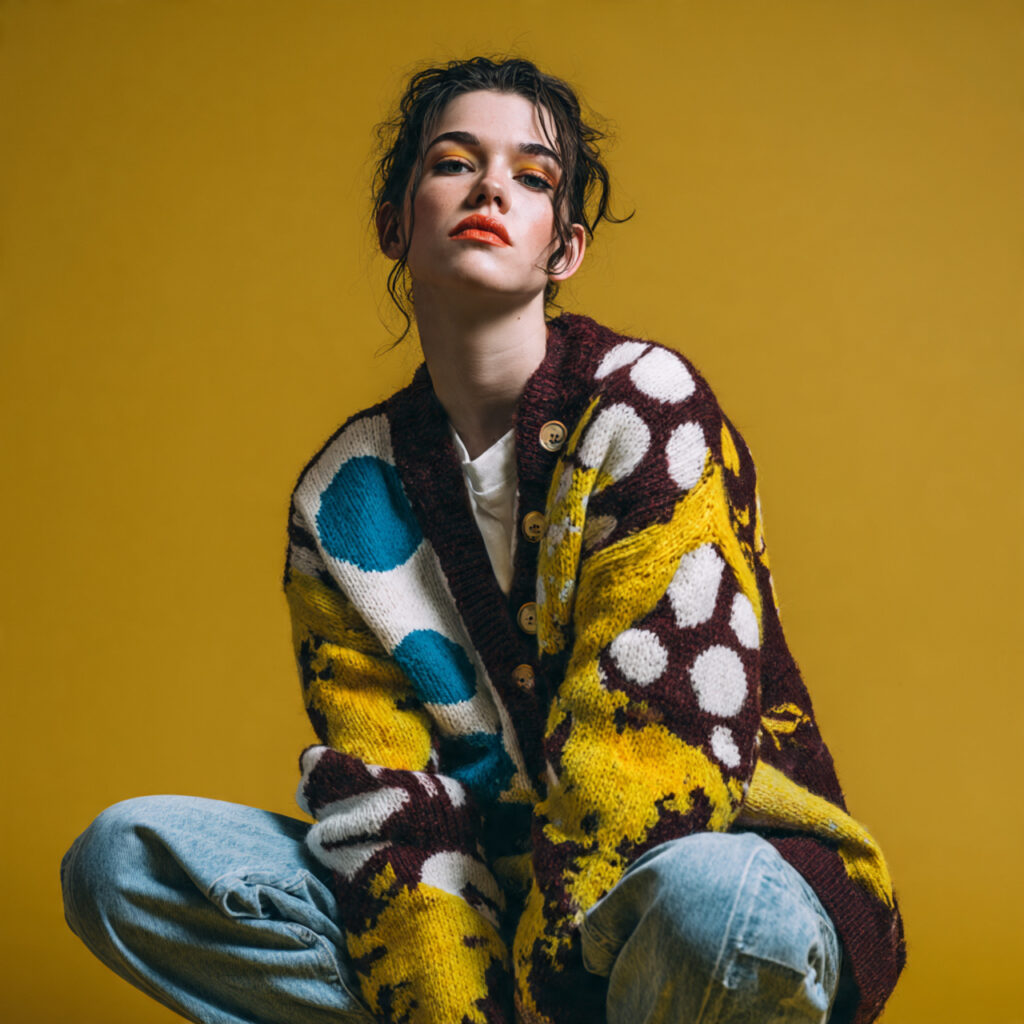 Artsy Patterned Cardigan Outfits