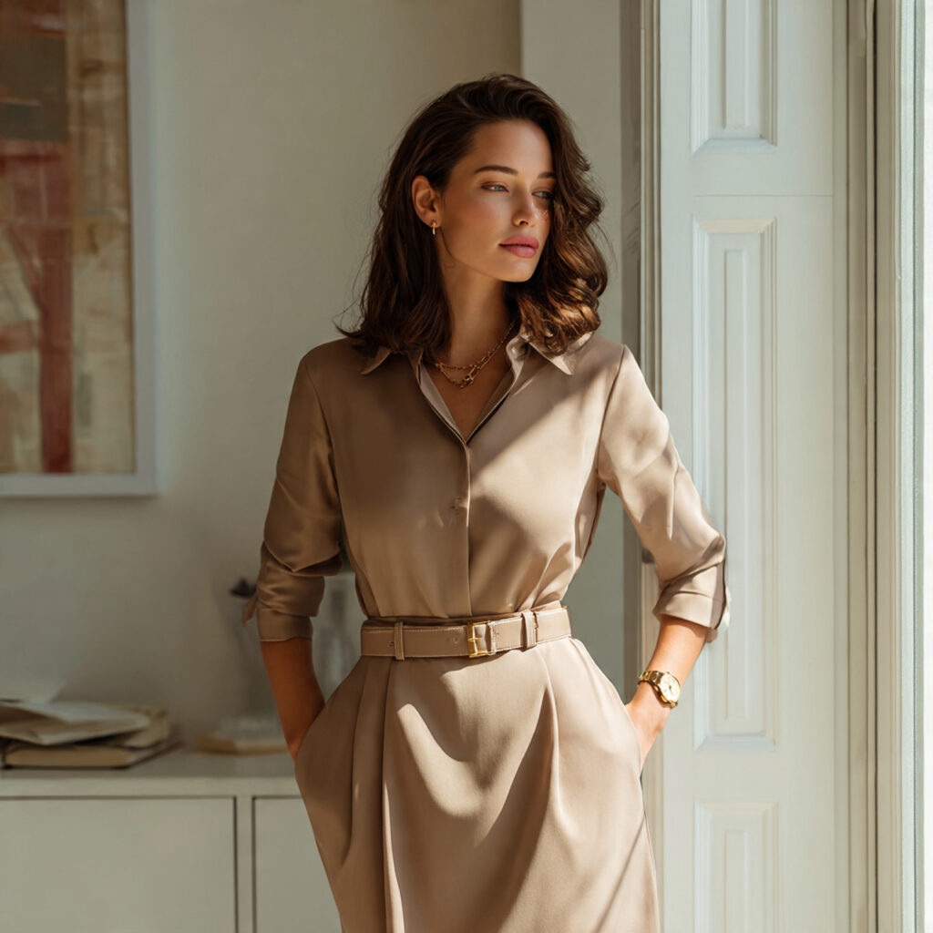 Belted Midi Dress Idea