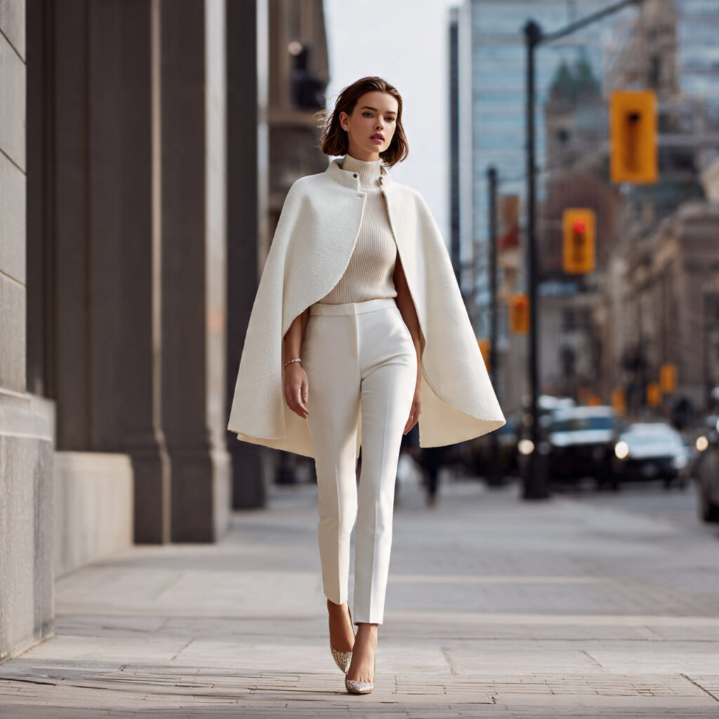 Cape Coat and Slim Fit Trousers