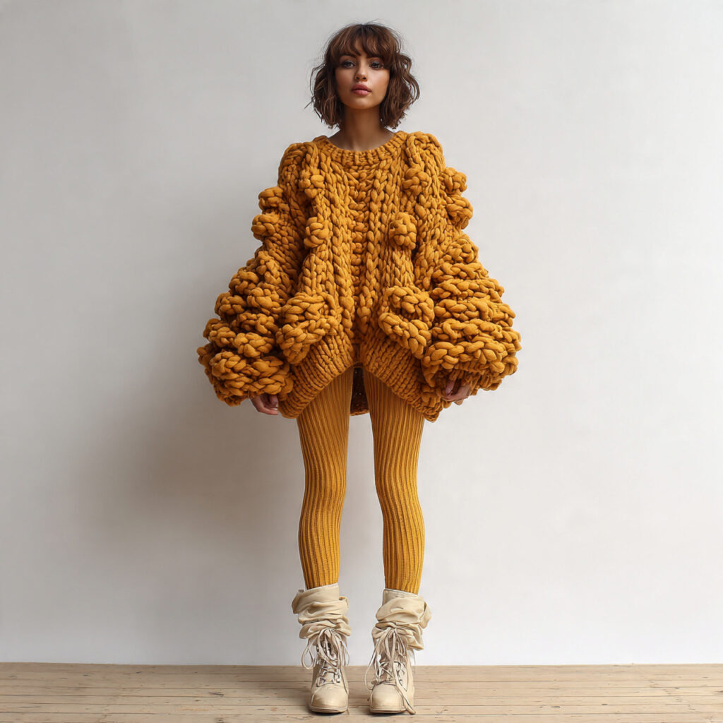 Chunky Knit Sweaters and Leggings