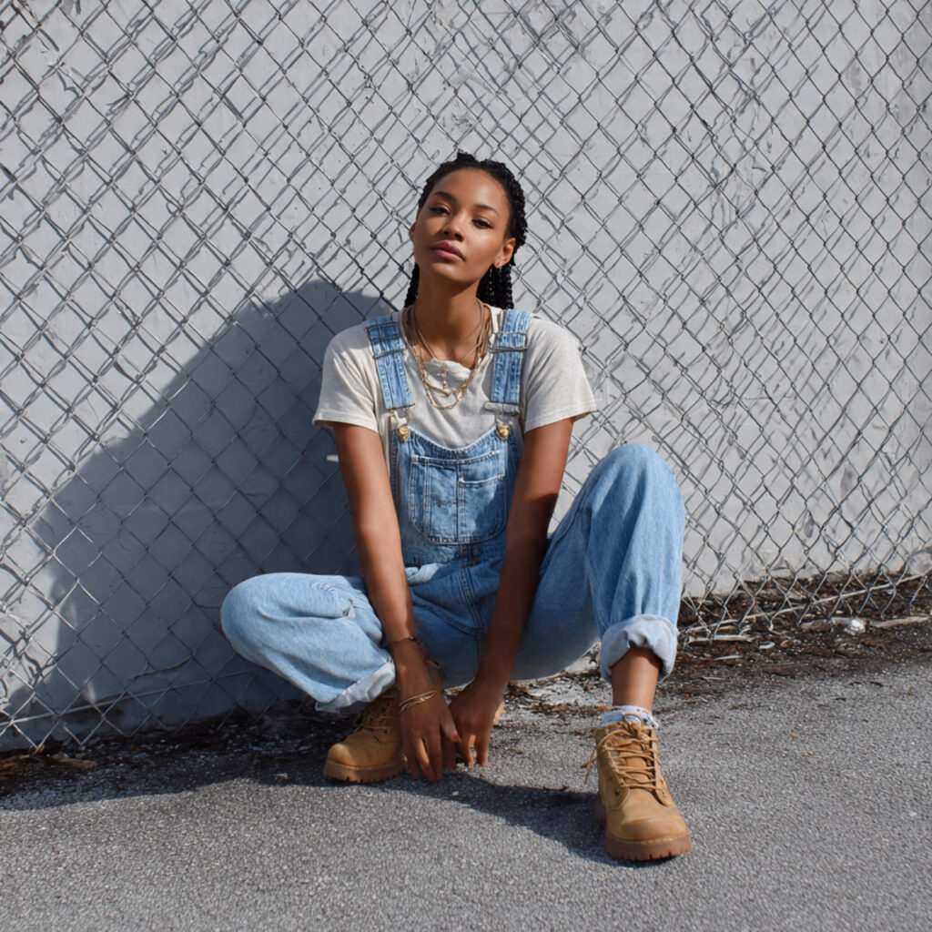 Classic Denim Overalls with Cropped Tees