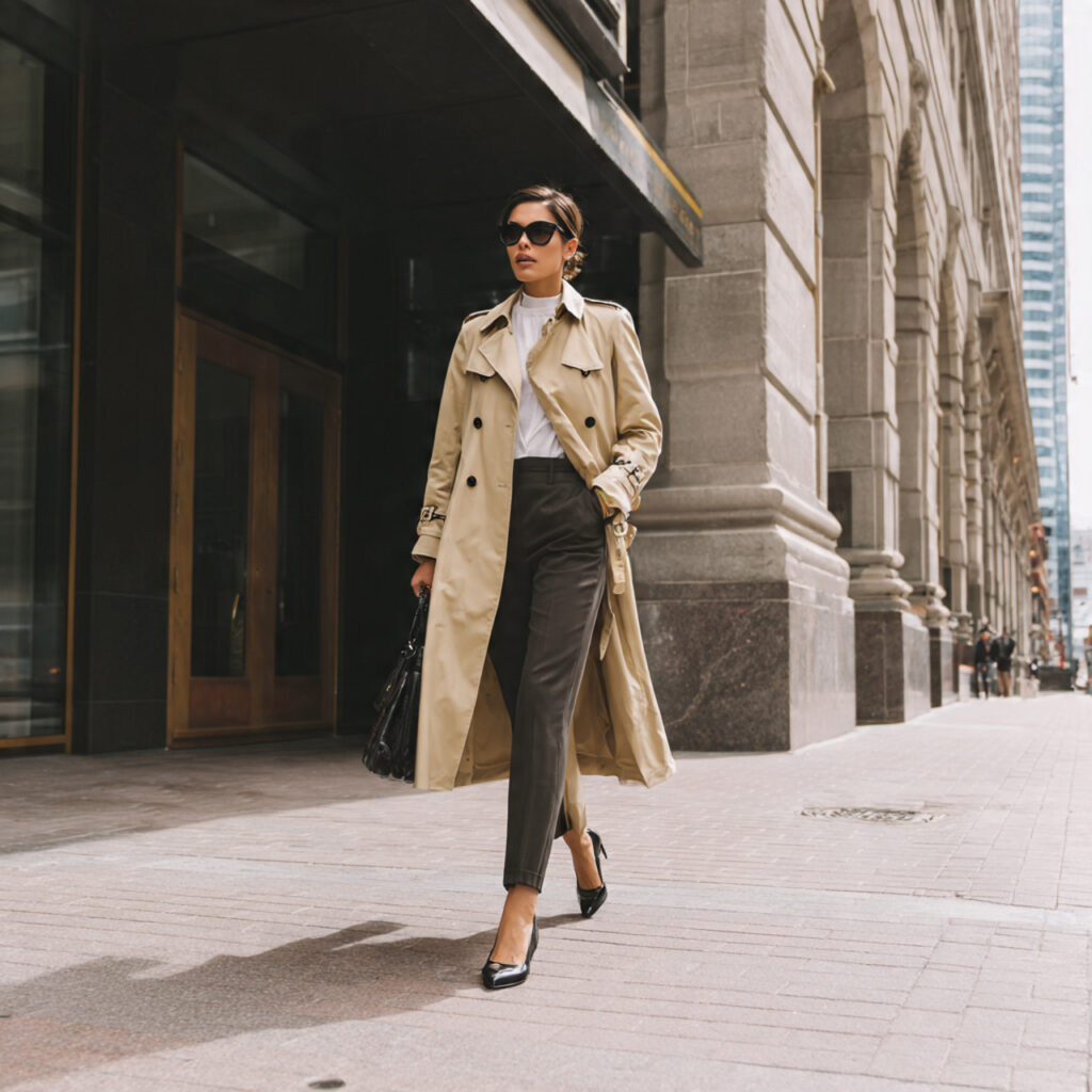 Classic Trench Coat Layering Idea
