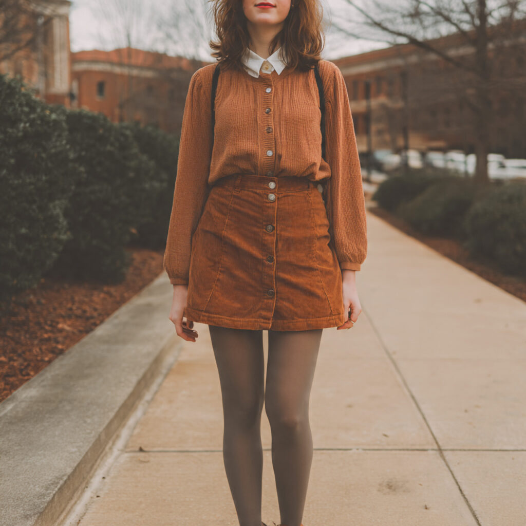 Corduroy Button Down Skirts