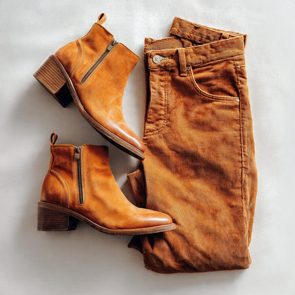 Corduroy Trousers and Ankle Boots