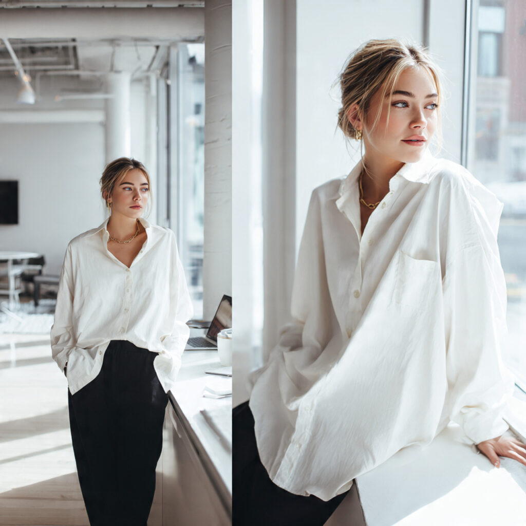 Crisp White Button Down Reimagined Idea