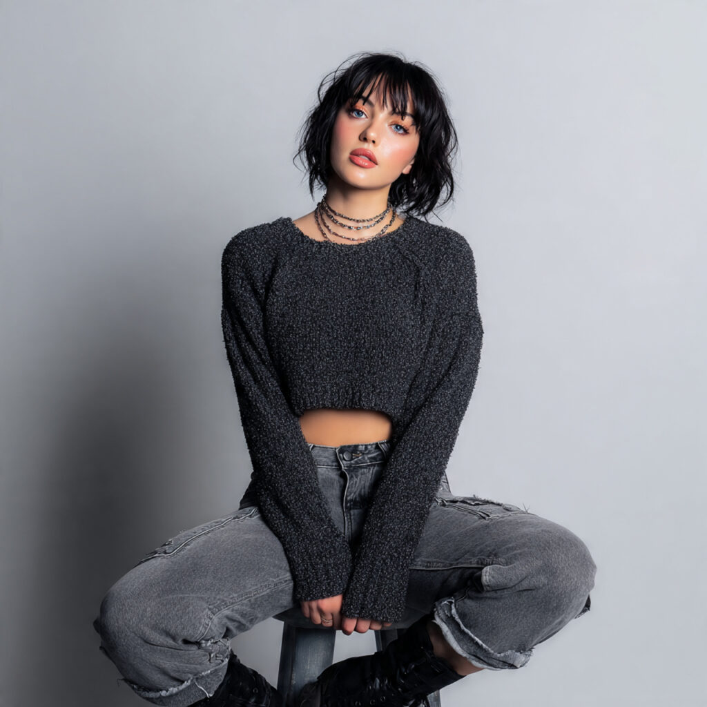 Cropped Sweaters and High Waisted Jeans