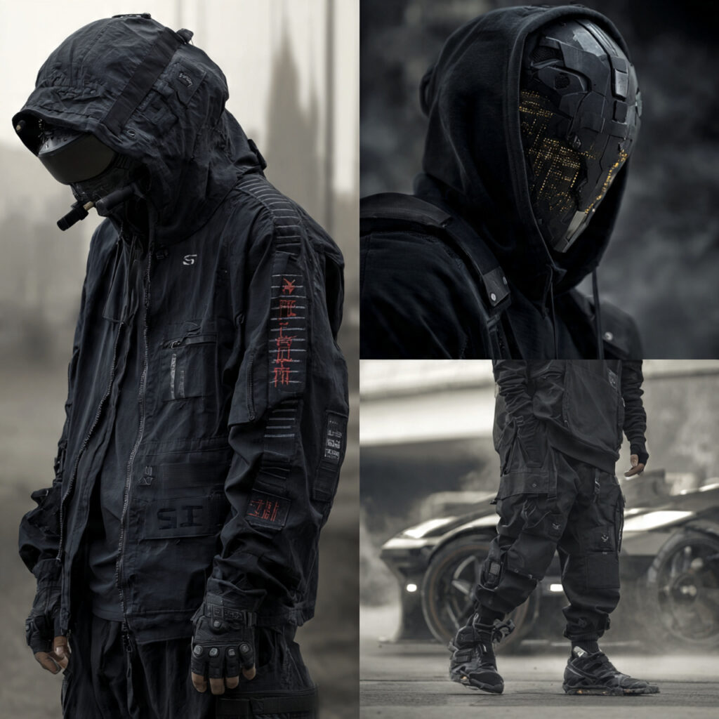 Cyberpunk Inspired Techwear Accents