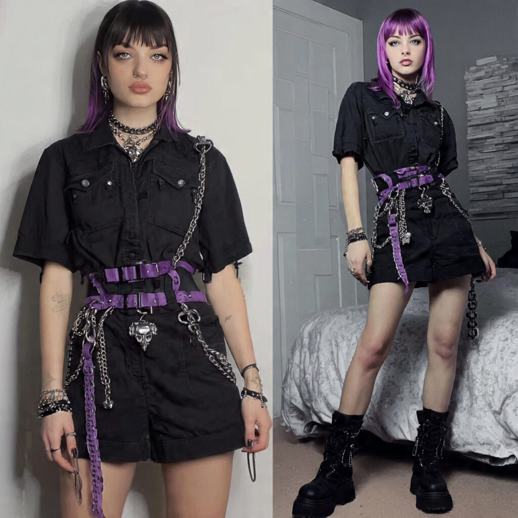 20 Best College Outfit Ideas Aesthetic to Elevate Your Campus Look 9 Edgy E-Girl Fashion Idea