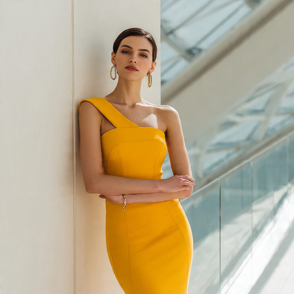 Elegant One Shoulder Column Dress