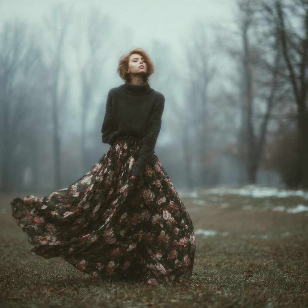 Floral Dark Romance Skirt Styles