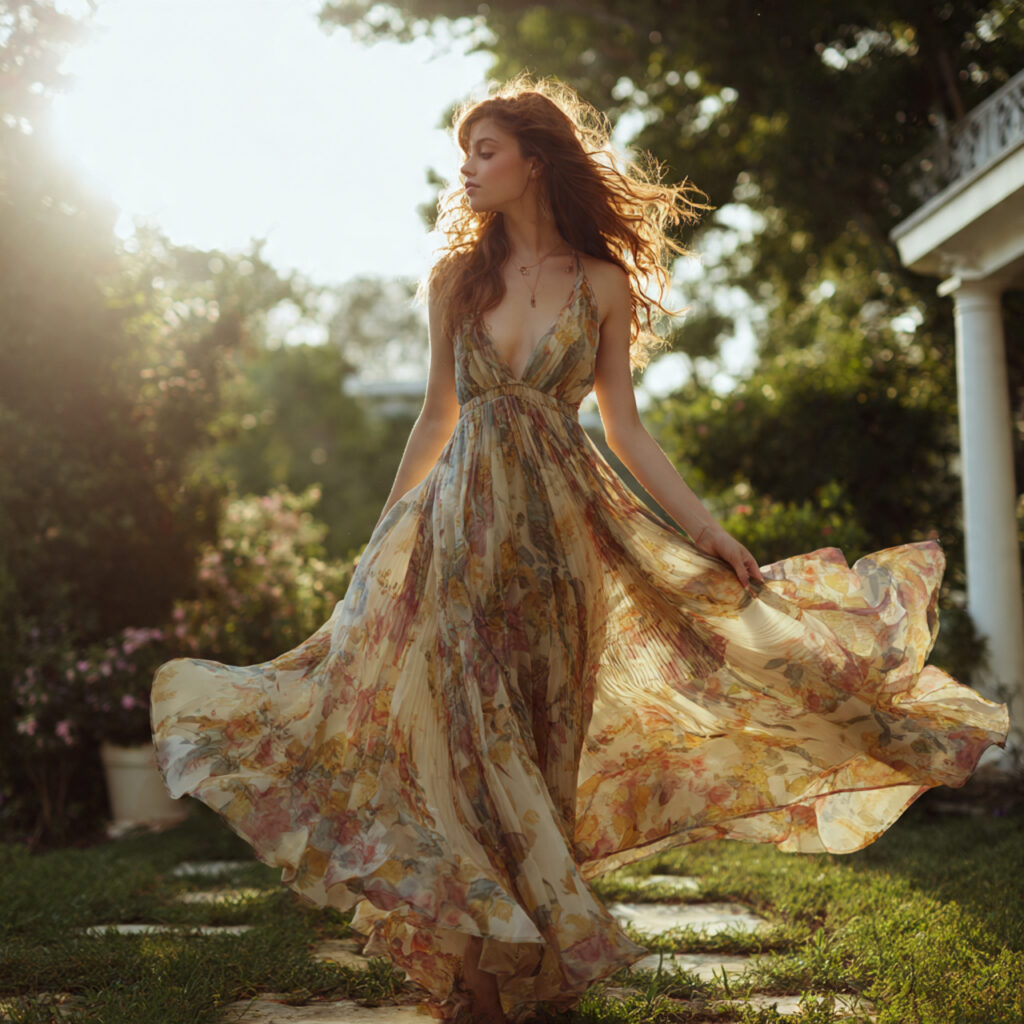 Flowy Bohemian Maxi Dress Idea